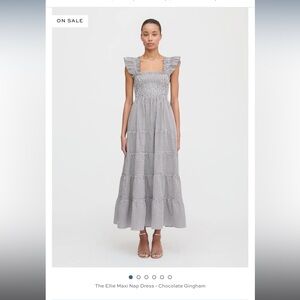 ISO Hill House Home Ellie Maxi Dress - Chocolate Gingham - sz Small